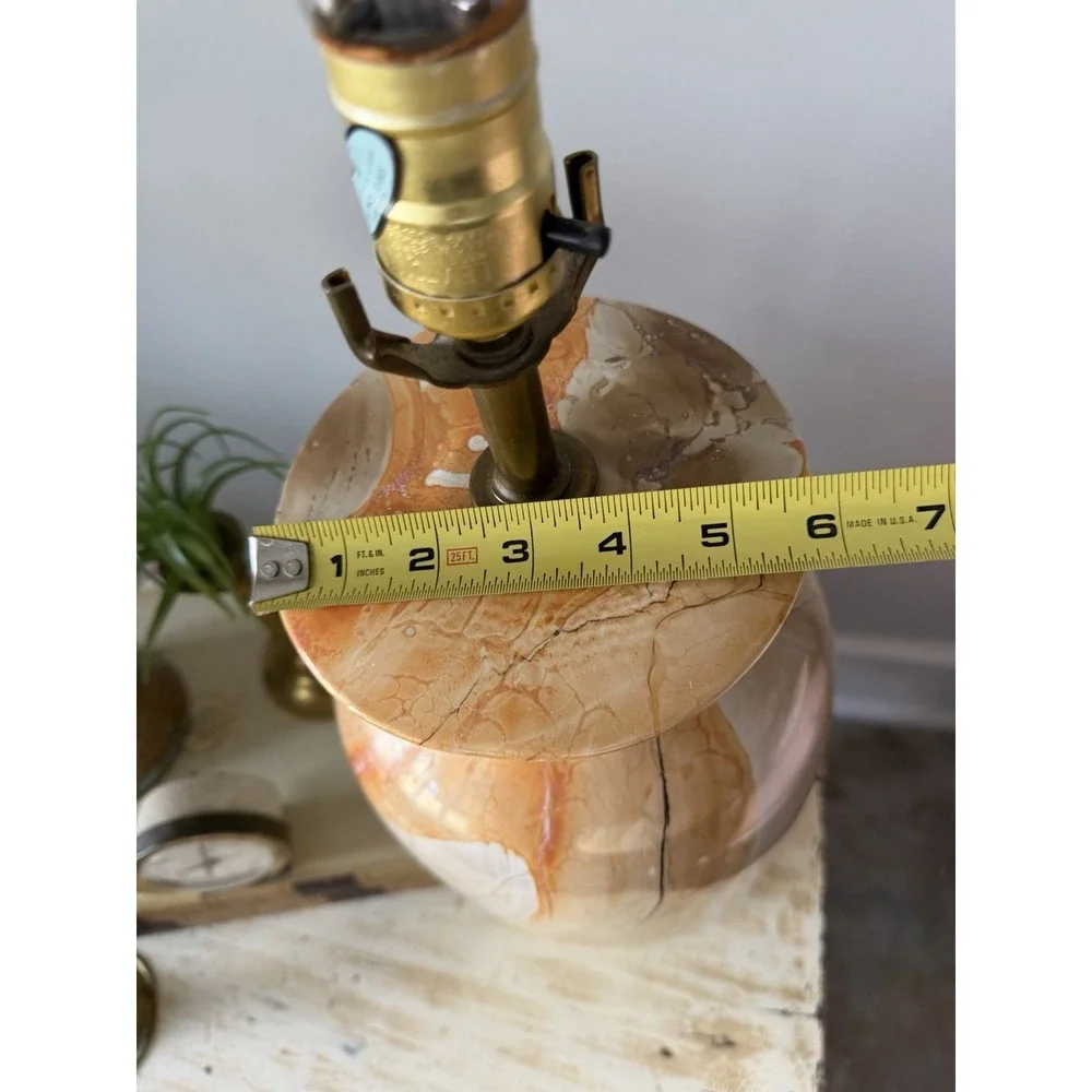 Vintage Ceramic‎ Fall Color Tones Lamp With New Linen Shade GW0051